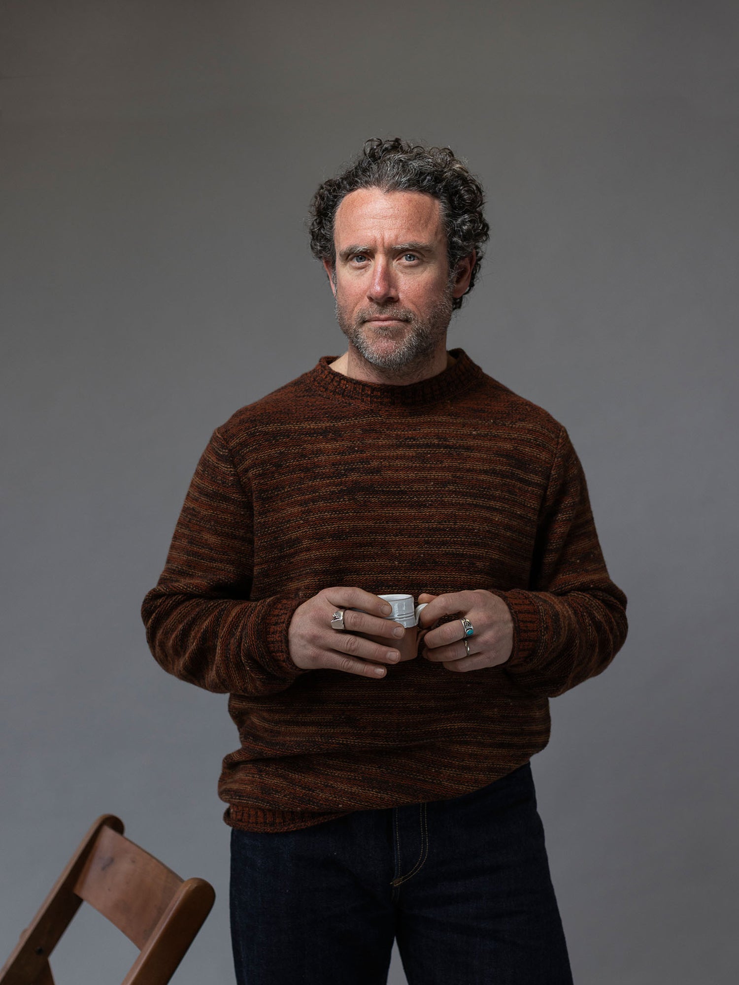 Cashmere Varied Stripe Mock Neck